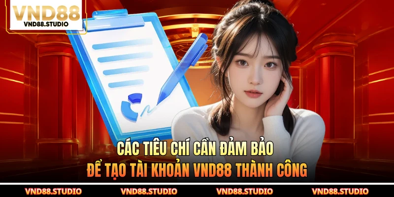 Các tiêu chí cần đảm bảo để tạo tài khoản VND88 thành công